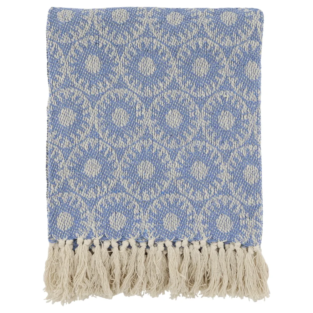 Chic Antique Decken & Plaids-Aix Plaid aus Baumwolle und Garnüberschuss Kreismuster