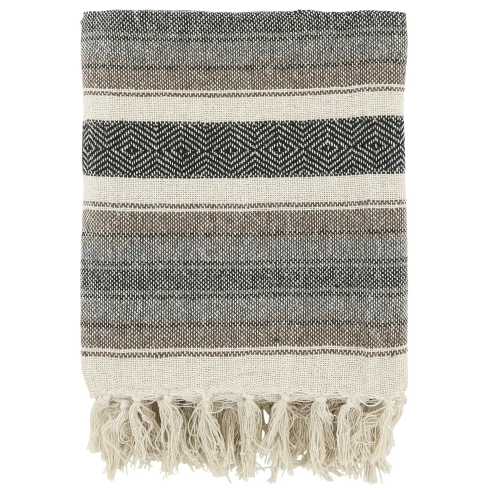 Chic Antique Decken & Plaids-Aix Plaid recycelte Baumwolle gestreift