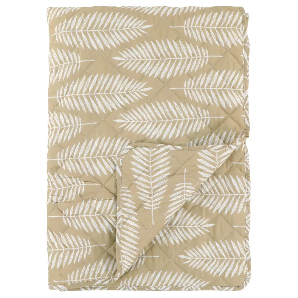 Chic Antique Quilts & Bettwäsche|Decken & Plaids-Aix Quilt mit Tropischen Blattmotiv