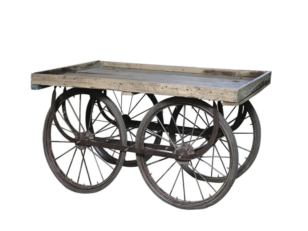 Chic Antique Konsolentische|Beistelltische & Couchtische-Alter Wagen Antik