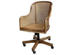 Chic Antique Stühle-Altfranzösischer Bürostuhl mit Rattan