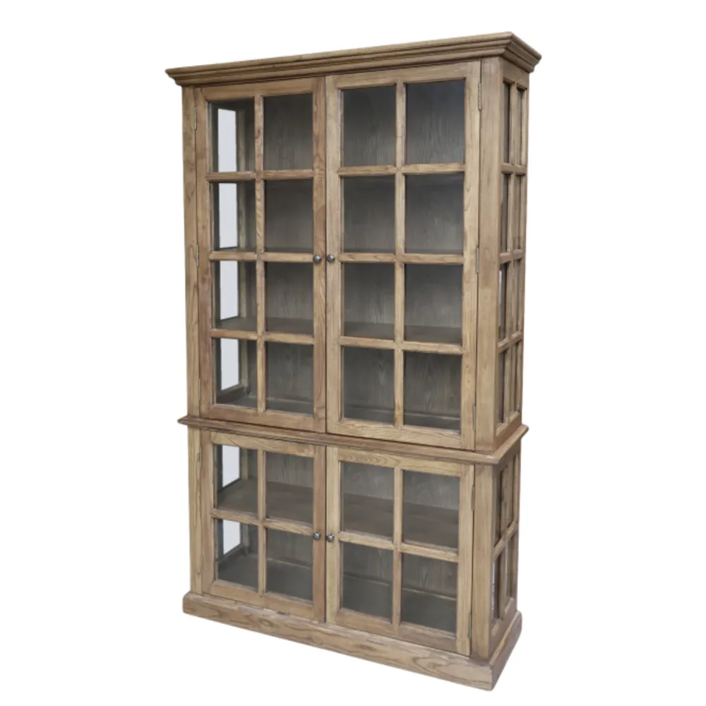 Chic Antique Schränke-antiker Vitrinenschrank Marseille 4 Türen