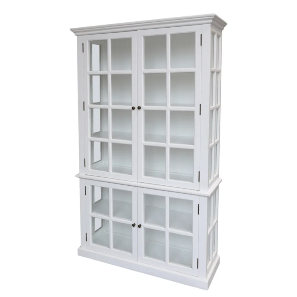 Chic Antique Schränke-antiker Vitrinenschrank Marseille 4 Türen
