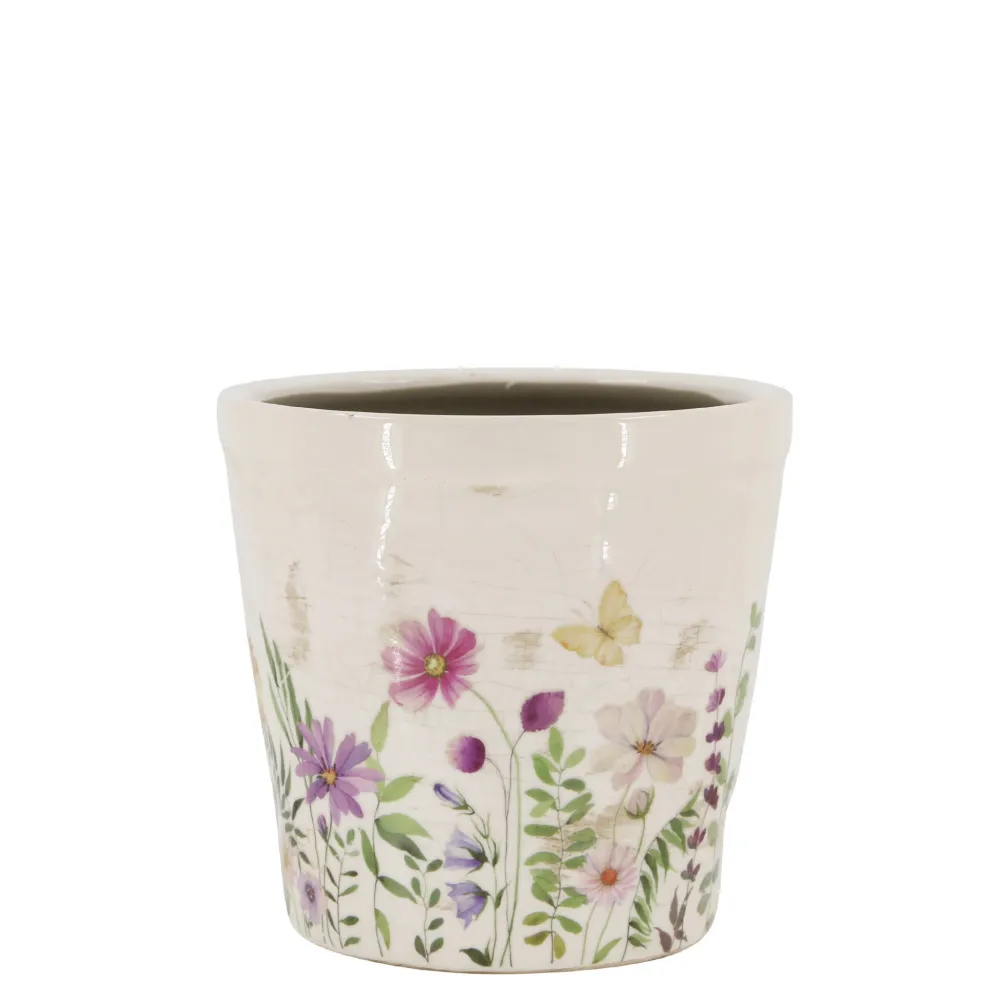 Chic Antique Blumentöpfe & Übertöpfe-Avignon Blumentopf mit Blumenmotiv