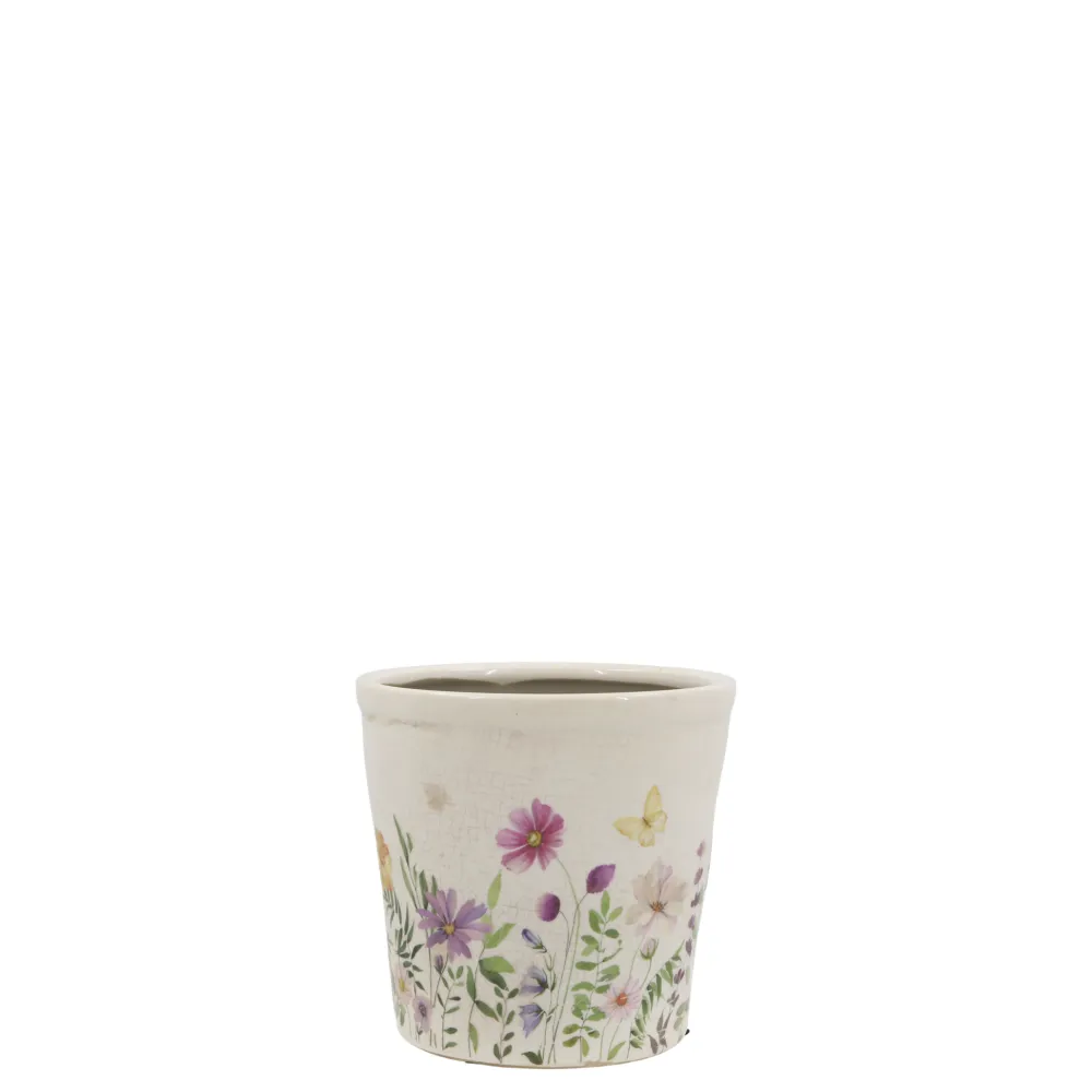 Chic Antique Blumentöpfe & Übertöpfe-Avignon Blumentopf mit Blumenmotiv