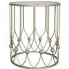 Chic Antique Beistelltische & Couchtische-Beistelltisch mit Runder Glasplatte