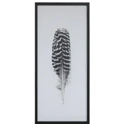 Chic Antique Bilderrahmen|Schilder, Wandbilder & Poster-Bild mit Federnmotiv und schwarzem Rahmen