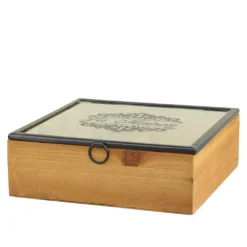 Chic Antique Kisten & Boxen|Küchenaufbewahrung-Box mit Druck und 5 Fächern