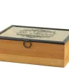 Chic Antique Kisten & Boxen|Küchenaufbewahrung-Box mit Druck und 6 Fächern
