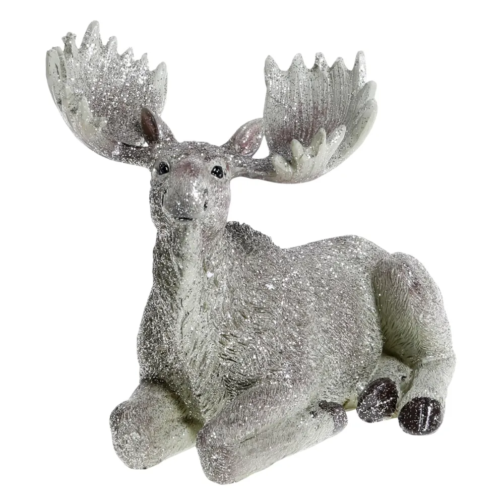 Chic Antique Weihnachtsdeko|Deko-Objekte & Figuren-Deko Elch Aufsteller mit Glitzer