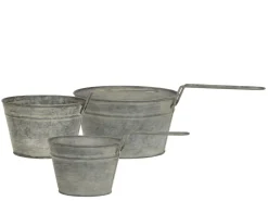 Chic Antique Töpfe Und Pflanzgefäße|Gartendekoration-Eisen Blumentopf mit Griff im Set