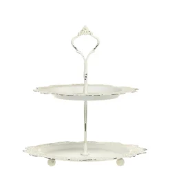 Chic Antique Etageren & Kuchenplatten|Geschirr & Tischdeko Skandinavisch-Eisen Etagere mit Spitzenkante