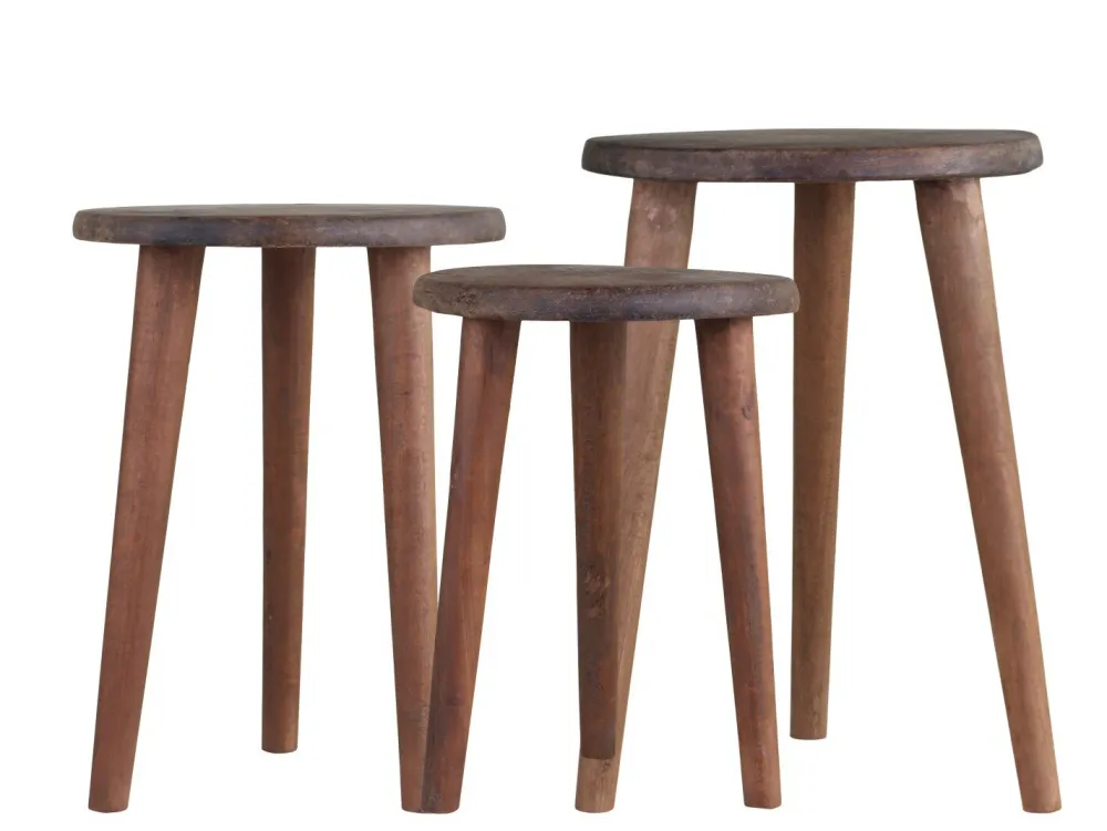 Chic Antique Hocker & Poufs-3er Set Grimaud Hocker