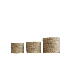 Chic Antique Blumentöpfe & Übertöpfe-3er Set Korb geflochten mit Kunststoffbeschichtung Innen