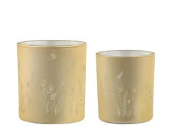 Chic Antique Oster-Deko|Teelichthalter-2er Set Teelichthalter mit Blumen