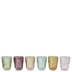 Chic Antique Trinkgläser|Geschirr & Tischdeko Skandinavisch-Farbige Trinkgläser Saint-Émilion mit Muster 6er-Set