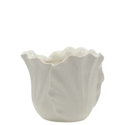 Chic Antique Blumentöpfe & Übertöpfe-Fayence Blumentopf mit Blätter