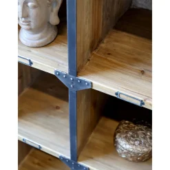 Chic Antique Regale-Fächerregal aus Kiefernholz und Metall