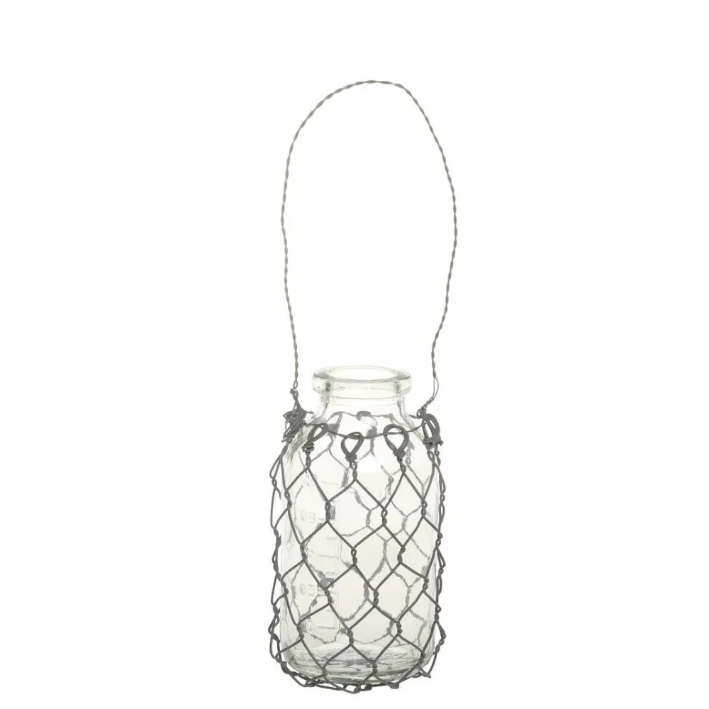 Chic Antique Teelichthalter|Windlichter-Fil de fer Windlicht aus Glas