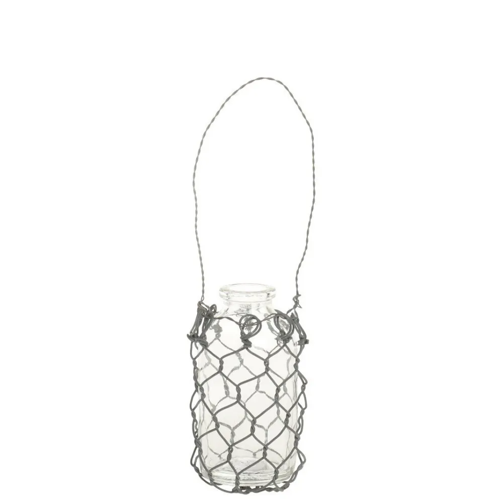 Chic Antique Teelichthalter|Windlichter-Fil de fer Windlicht aus Glas