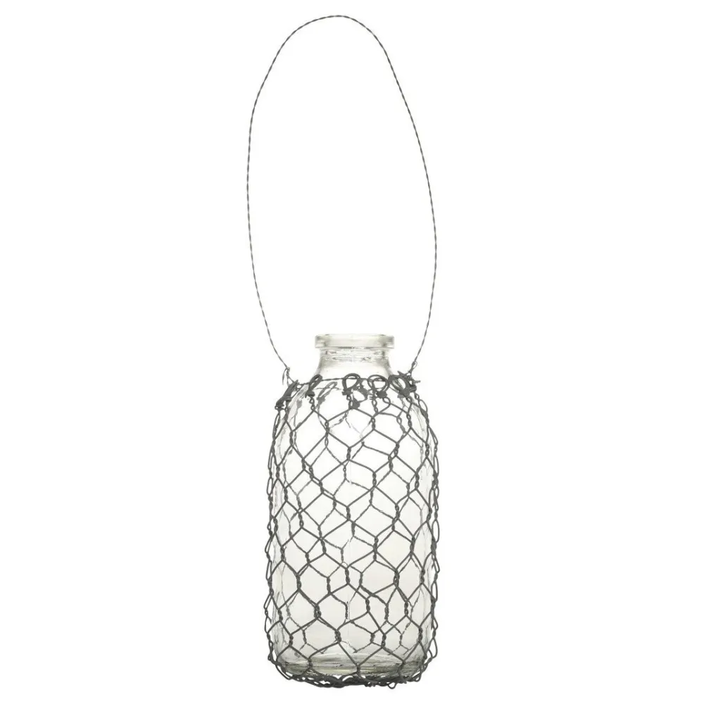 Chic Antique Teelichthalter|Windlichter-Fil de fer Windlicht aus Glas