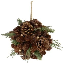 Chic Antique Kunstblumen & Kunstpflanzen|Weihnachtsdeko-Fleur Aufhänger aus Tannenzapfen und Glitzer