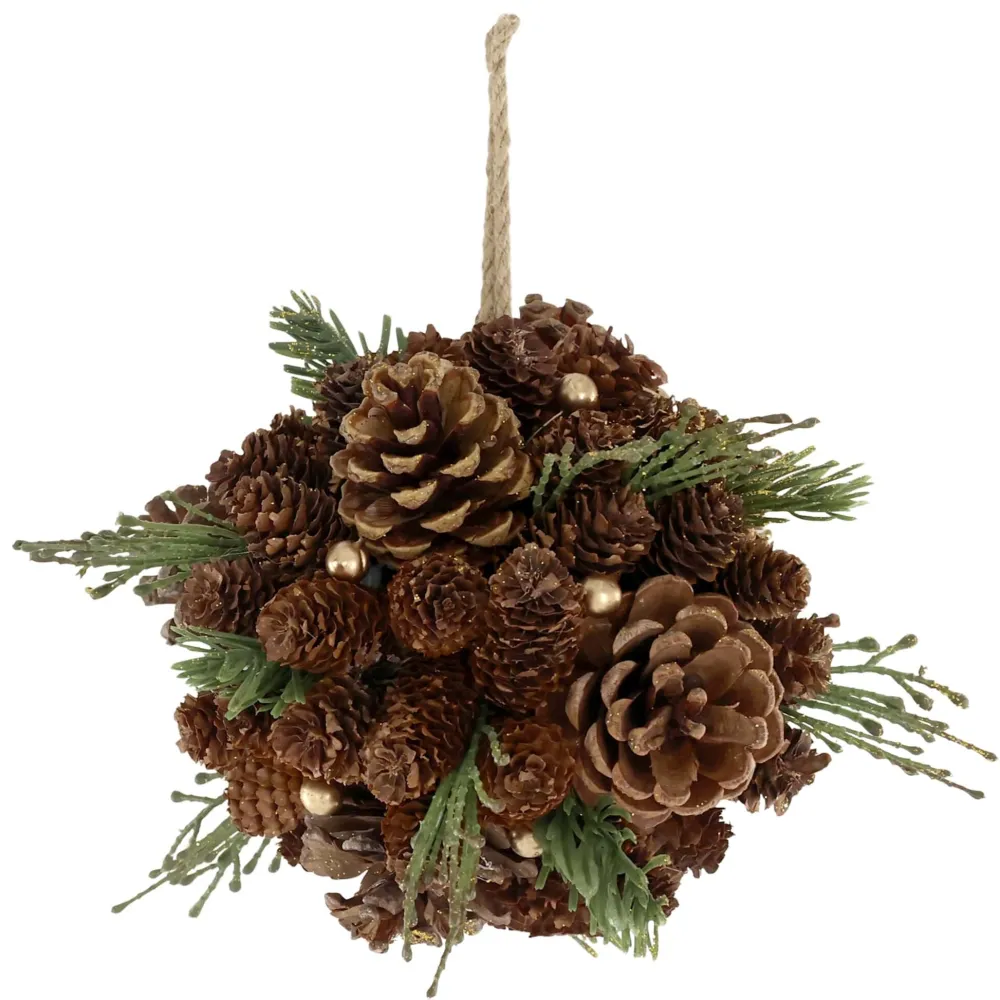 Chic Antique Kunstblumen & Kunstpflanzen|Weihnachtsdeko-Fleur Aufhänger aus Tannenzapfen und Glitzer