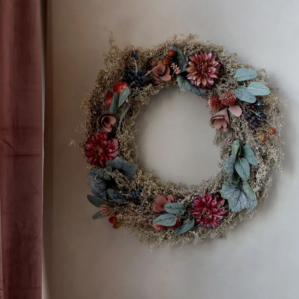 Chic Antique Weihnachtsdeko|Herbstdeko-Fleur Blumenkranz mit Kiefer