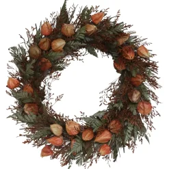 Chic Antique Weihnachtsdeko|Herbstdeko-Fleur Blumenkranz mit Physalis