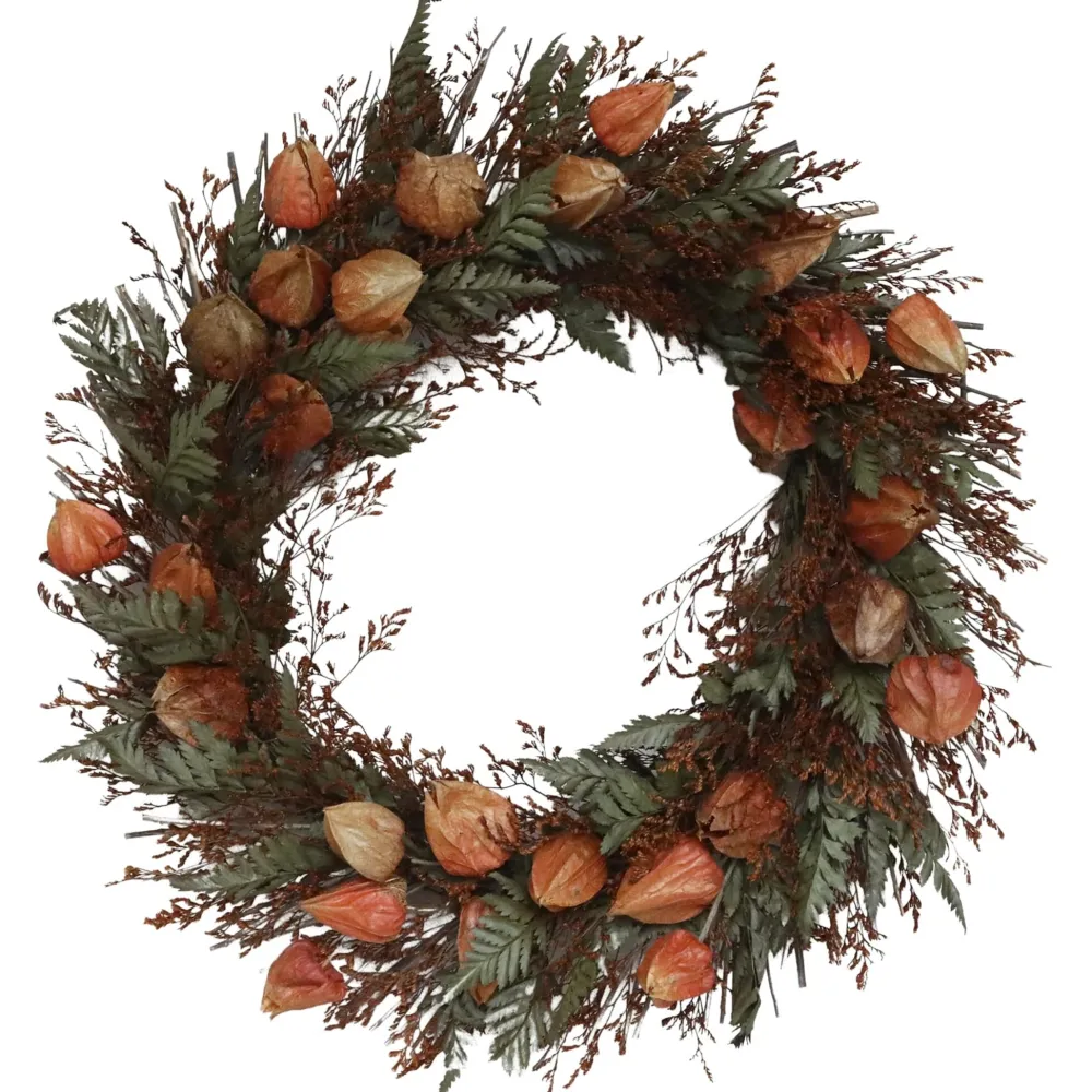 Chic Antique Weihnachtsdeko|Herbstdeko-Fleur Blumenkranz mit Physalis
