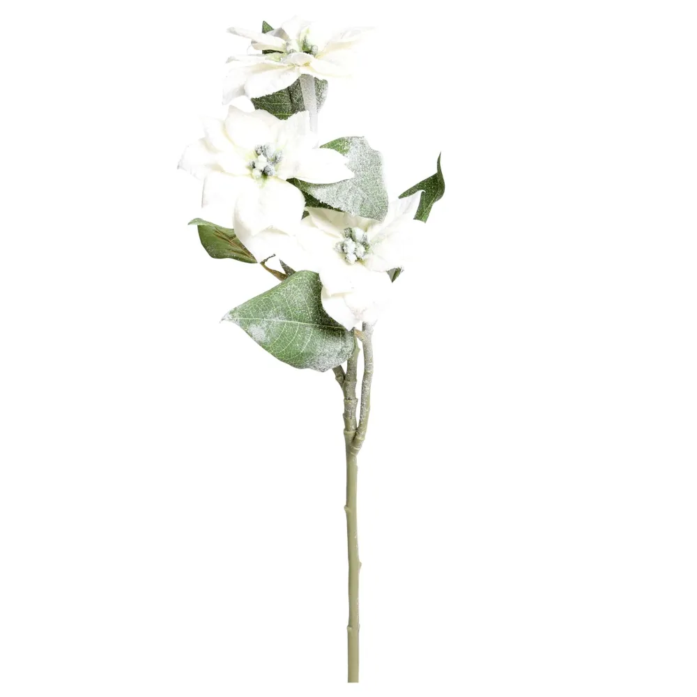 Chic Antique Kunstblumen & Kunstpflanzen|Weihnachtsdeko-Fleur Weihnachtsstern mit Schnee und Glitzer
