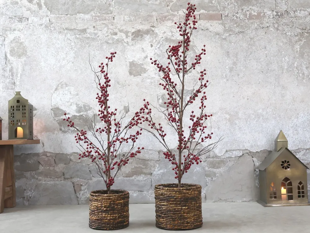 Chic Antique Kunstblumen & Kunstpflanzen|Weihnachtsdeko-Fleur Weihnachtsbaum mit Beeren
