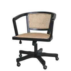 Chic Antique Stühle-Französischer Bürostuhl mit Geflechtsitz