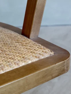 Chic Antique Stühle-Französischer Bürostuhl mit Geflechtsitz