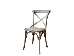 Chic Antique Stühle-Französischer Esstischstuhl mit Geflechtsitz