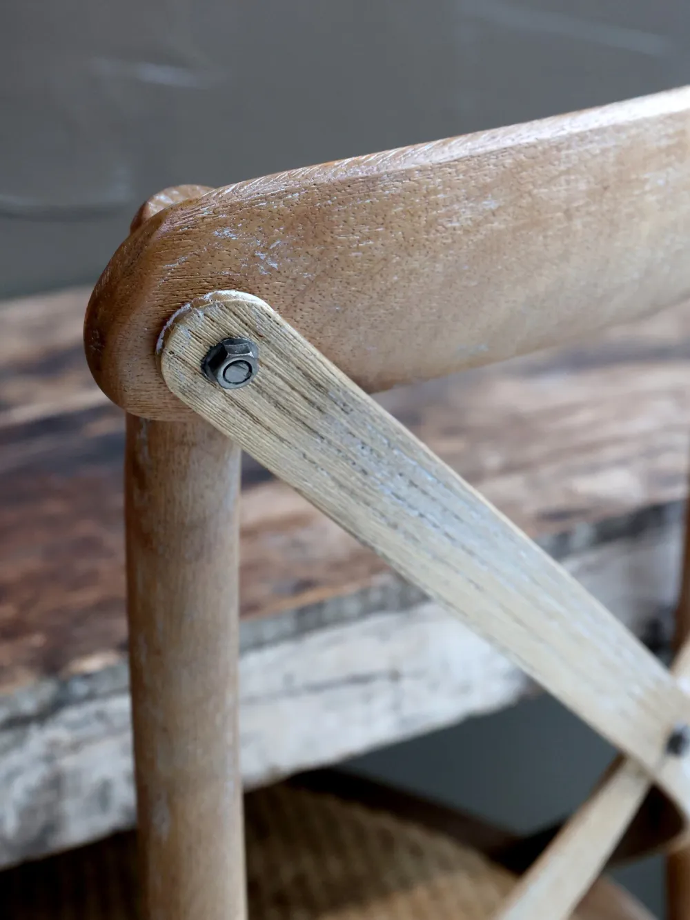 Chic Antique Stühle-Französischer Esstischstuhl mit Geflechtsitz