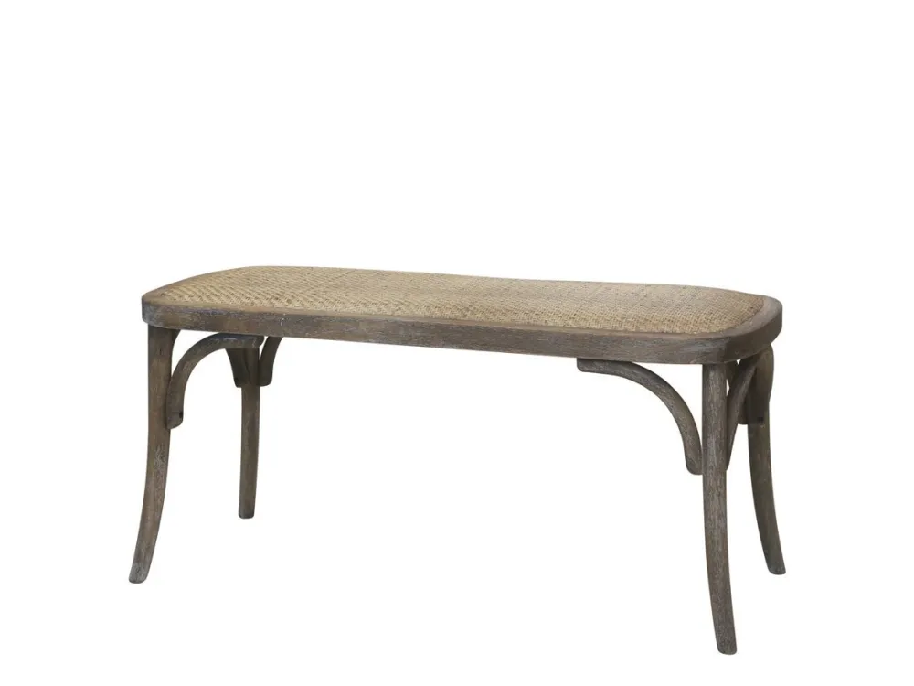 Chic Antique Bänke-Französische Sitzbank aus Rattan