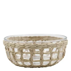 Chic Antique Schüsseln & Schalen|Geschirr & Tischdeko Skandinavisch-Glasschüssel mit Flechtkorb