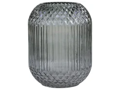 Chic Antique Vasen-Glasvase kariert mit Rillen
