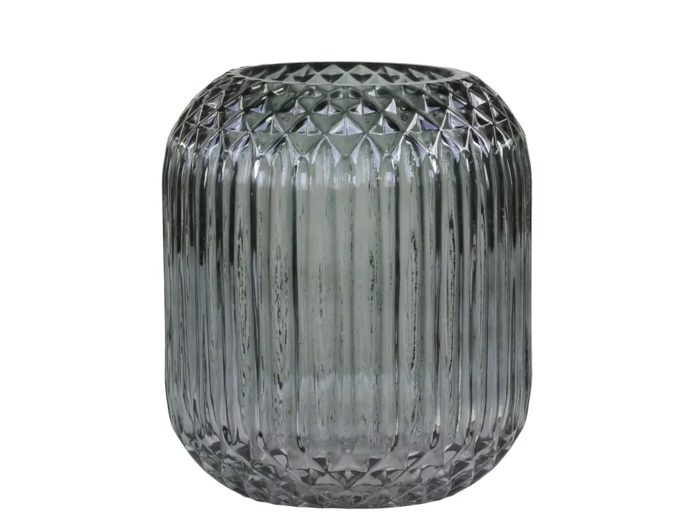 Chic Antique Vasen-Glasvase kariert mit Rillen