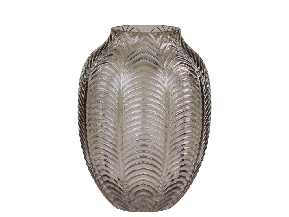 Chic Antique Vasen-Glasvase mit Blattmuster