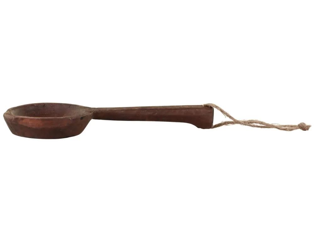 Chic Antique Deko-Objekte & Figuren|Kerzenhalter Für Stumpenkerzen-Grimaud Löffel mit Handgriff und Juteschnur