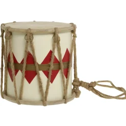 Chic Antique Deko-Objekte & Figuren|Weihnachtsdeko-Handgemachte Vintage Trommel mit Leder