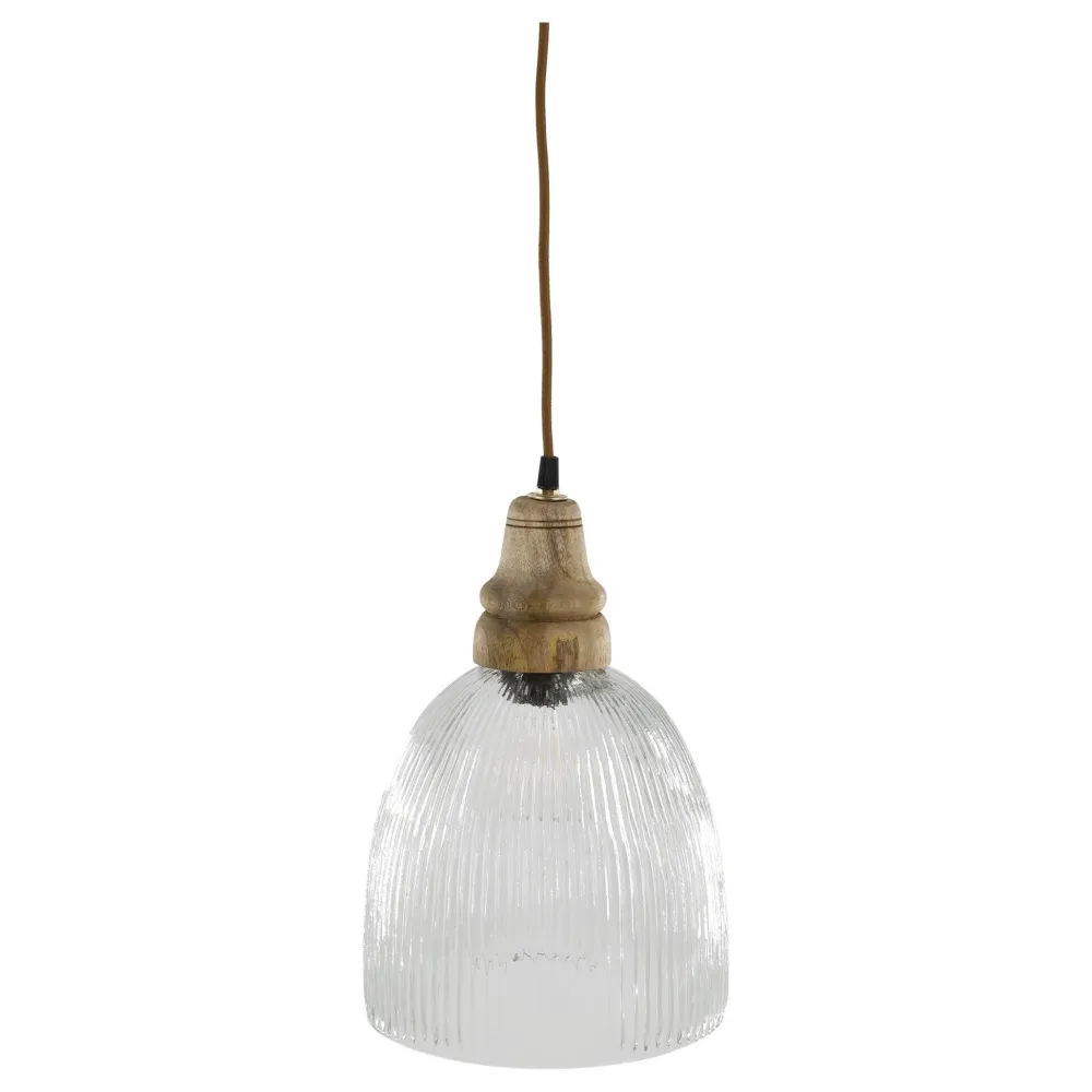 Chic Antique Deckenlampen-Hängelampe mit Holzzierhülse