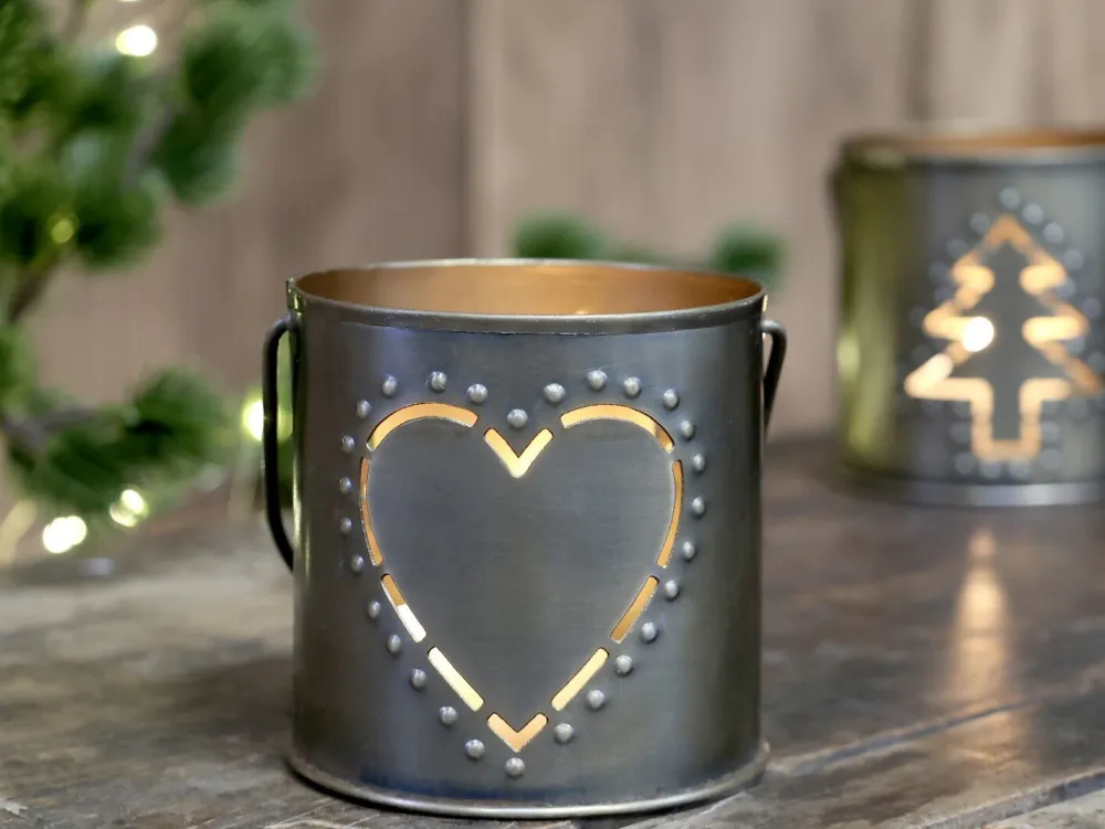 Chic Antique Teelichthalter|Windlichter-Hurricane Windlicht mit Dekor