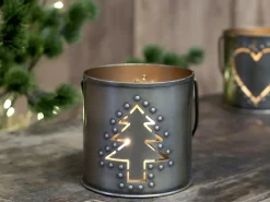 Chic Antique Teelichthalter|Windlichter-Hurricane Windlicht mit Dekor