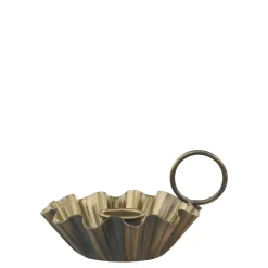 Chic Antique Weihnachtsdeko|Kerzenhalter Für Stabkerzen-Kammerleuchter mit Rillen antik messing