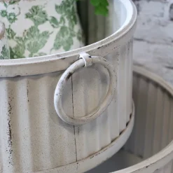 Chic Antique Gartenkörbe & Kisten|Gartendekoration-Kasten mit Rillen und Griffen im Set