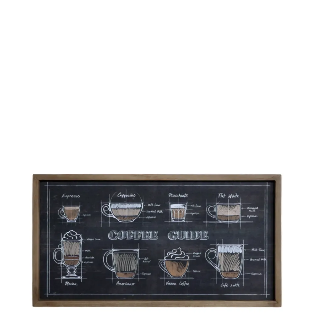 Chic Antique Bilderrahmen|Schilder, Wandbilder & Poster-Küchen Bild mit Kaffee Motiv und Naturrahmen