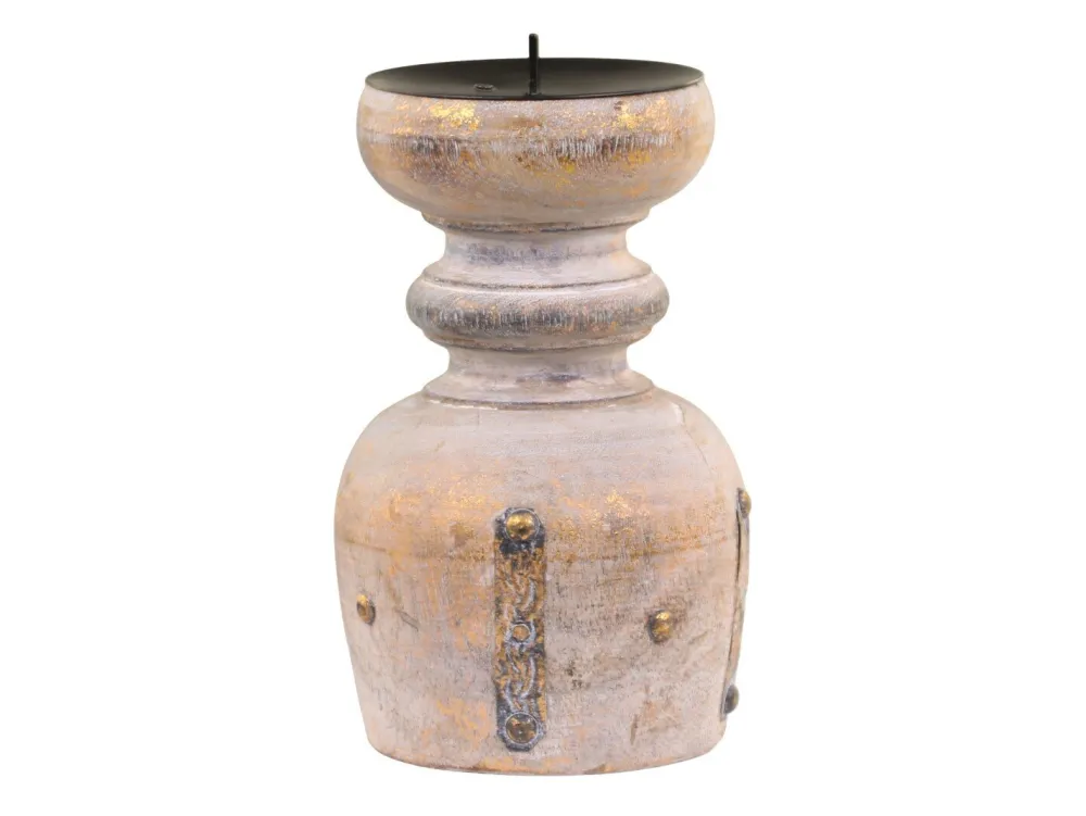 Chic Antique Kerzenhalter Für Stumpenkerzen-Kerzenhalter aus Mangoholz